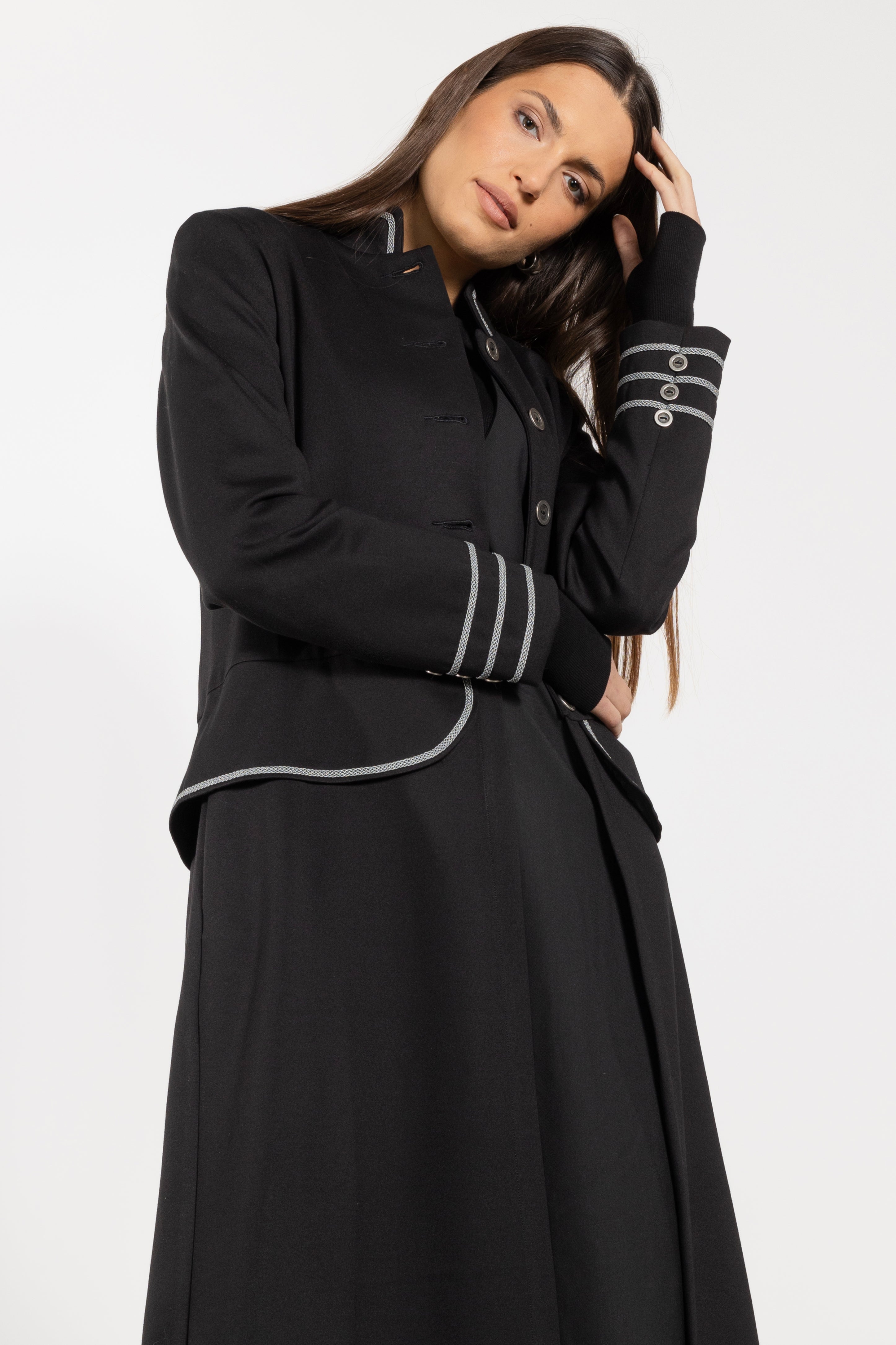 Venice Silver Trim Long Coat