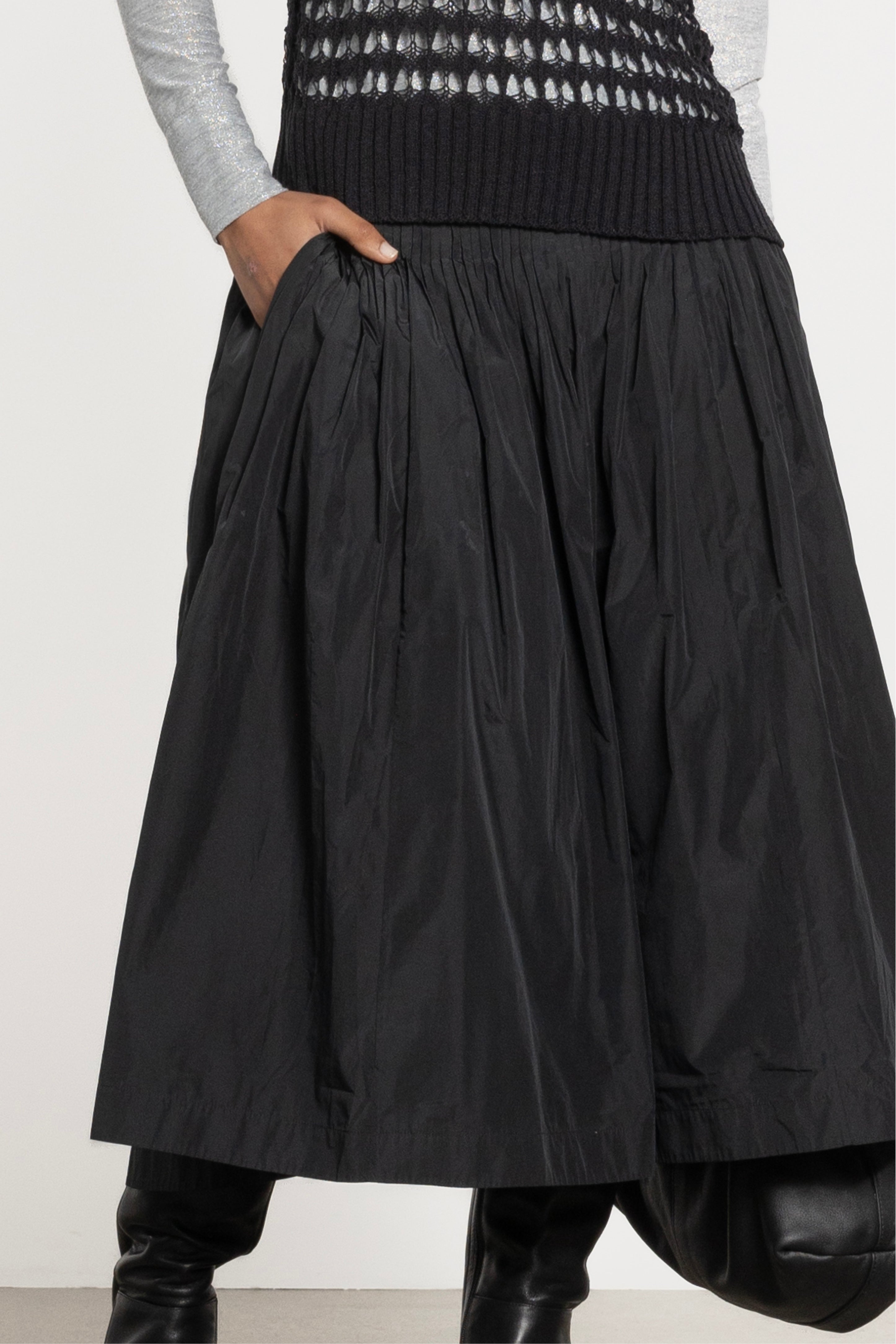 Zone Pleated Midi Skirt