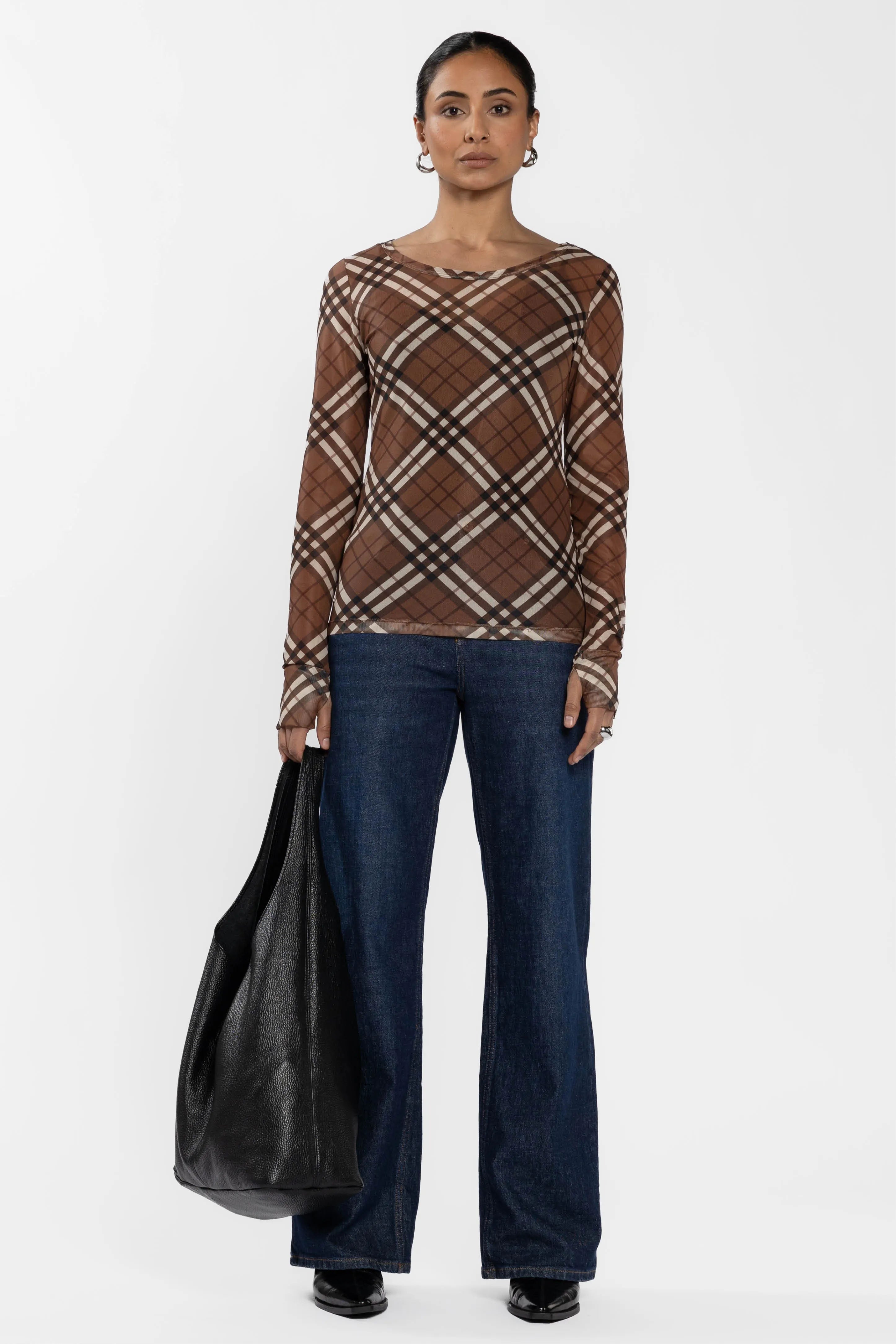 Siri Long Sleeve Fine Mesh Layering Top