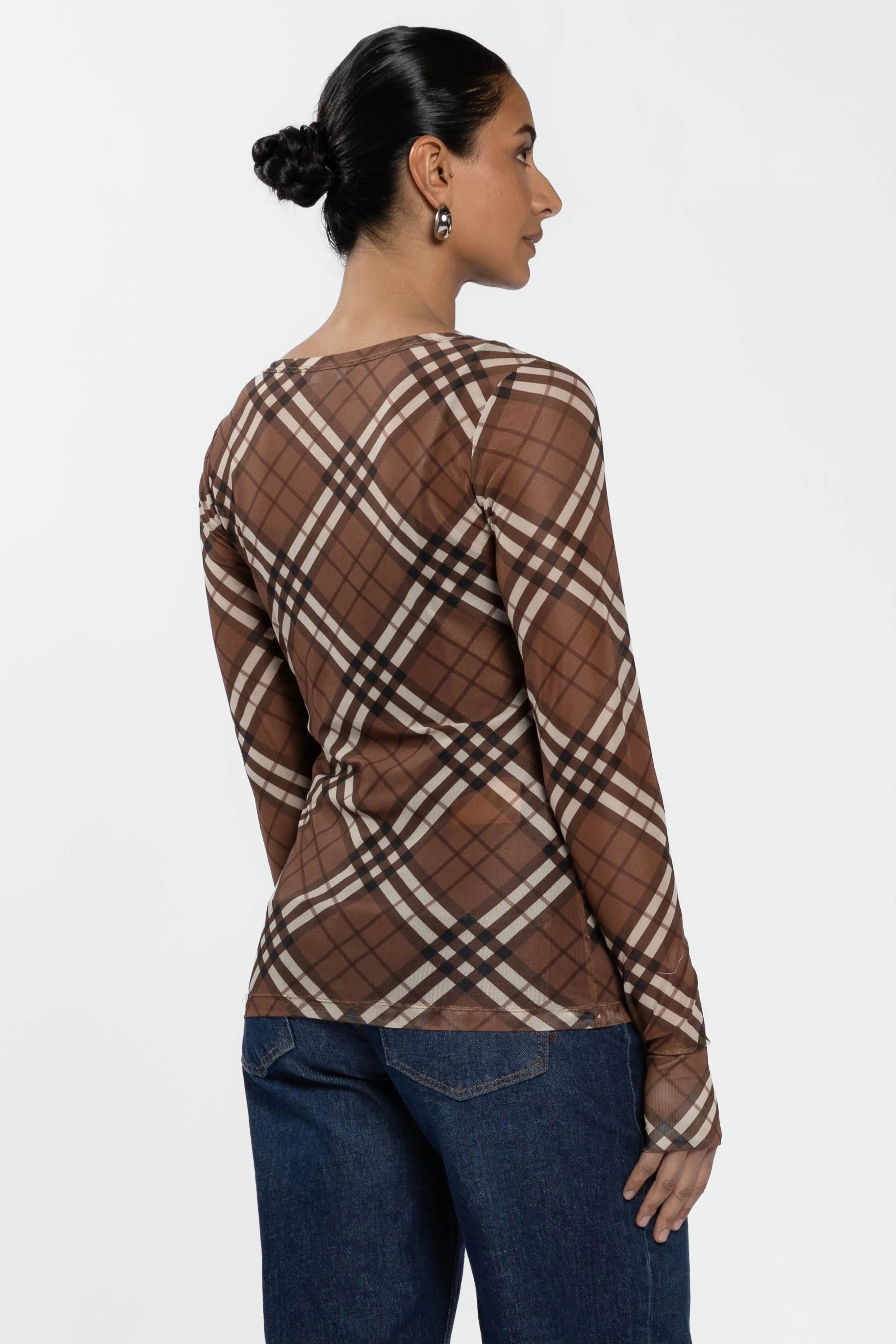 Siri Long Sleeve Fine Mesh Layering Top