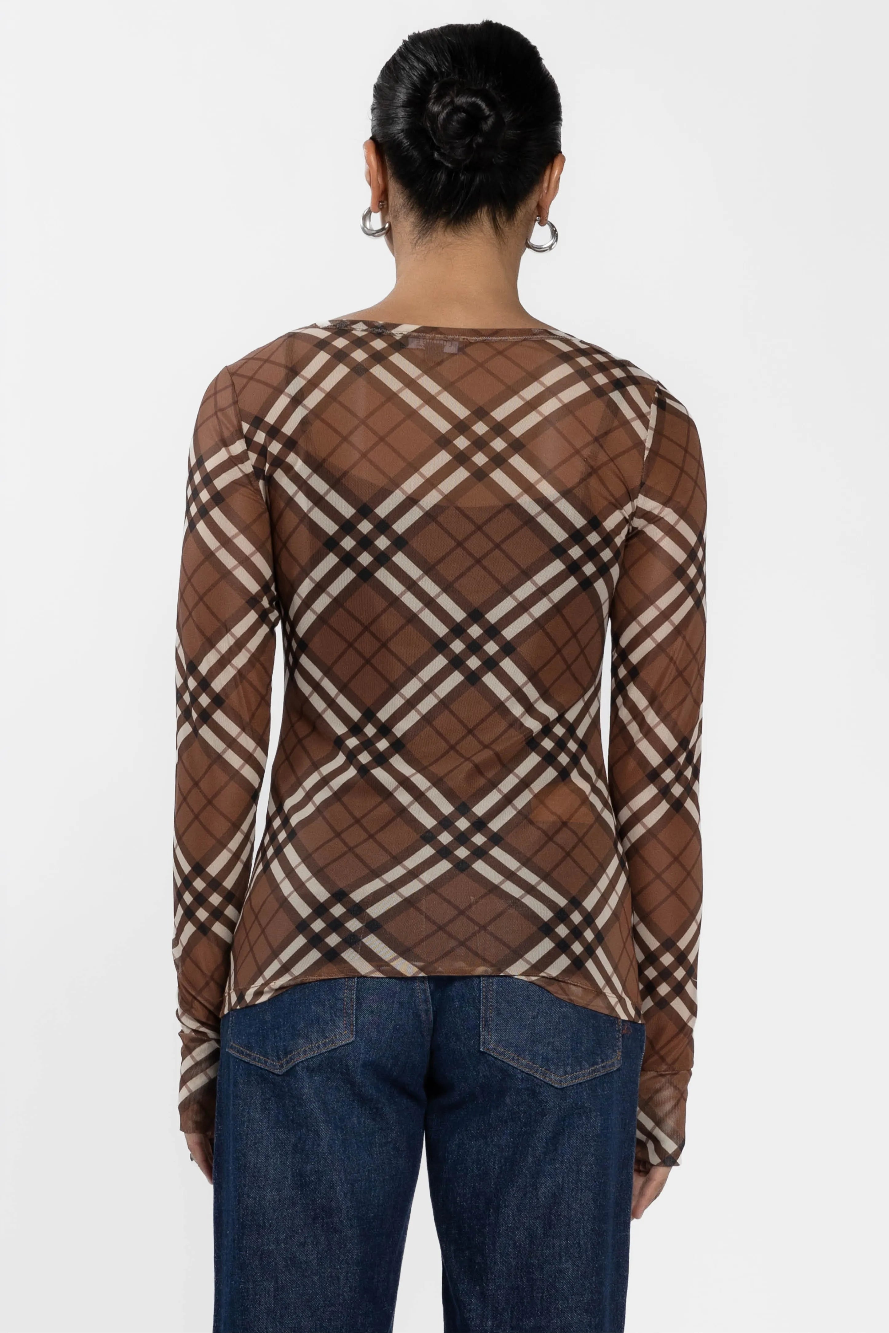 Siri Long Sleeve Fine Mesh Layering Top