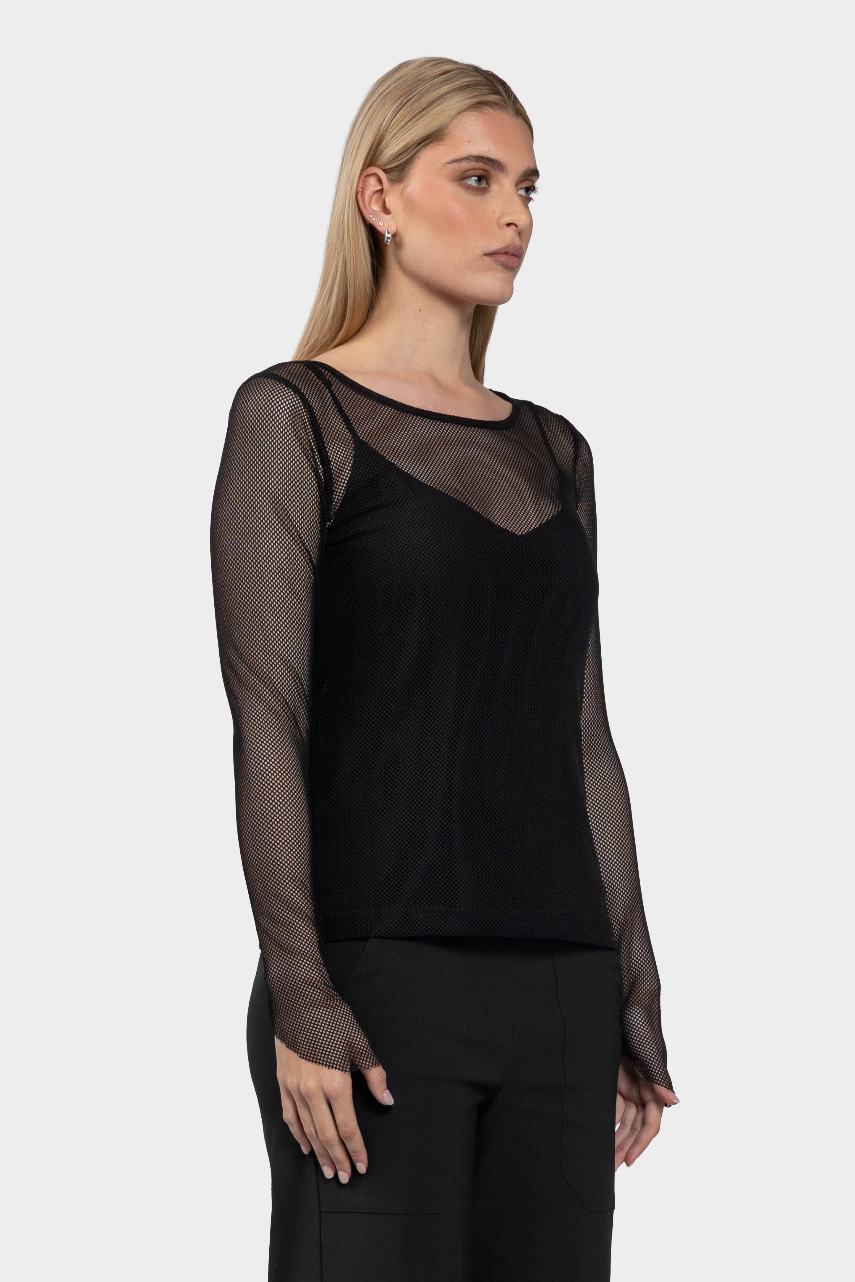 Bijoux Long Sleeve Mesh Top