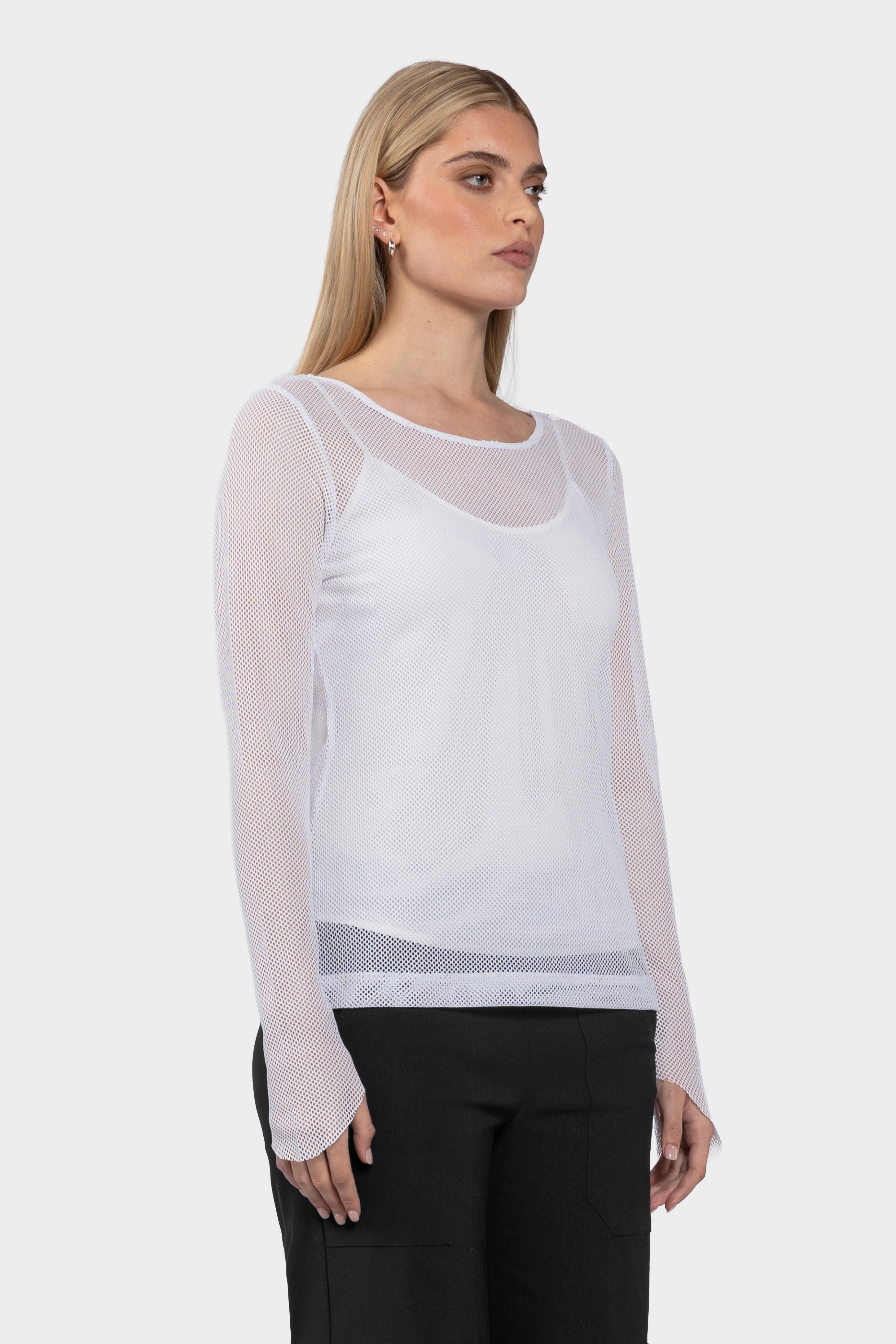 Bijoux Long Sleeve Mesh Top
