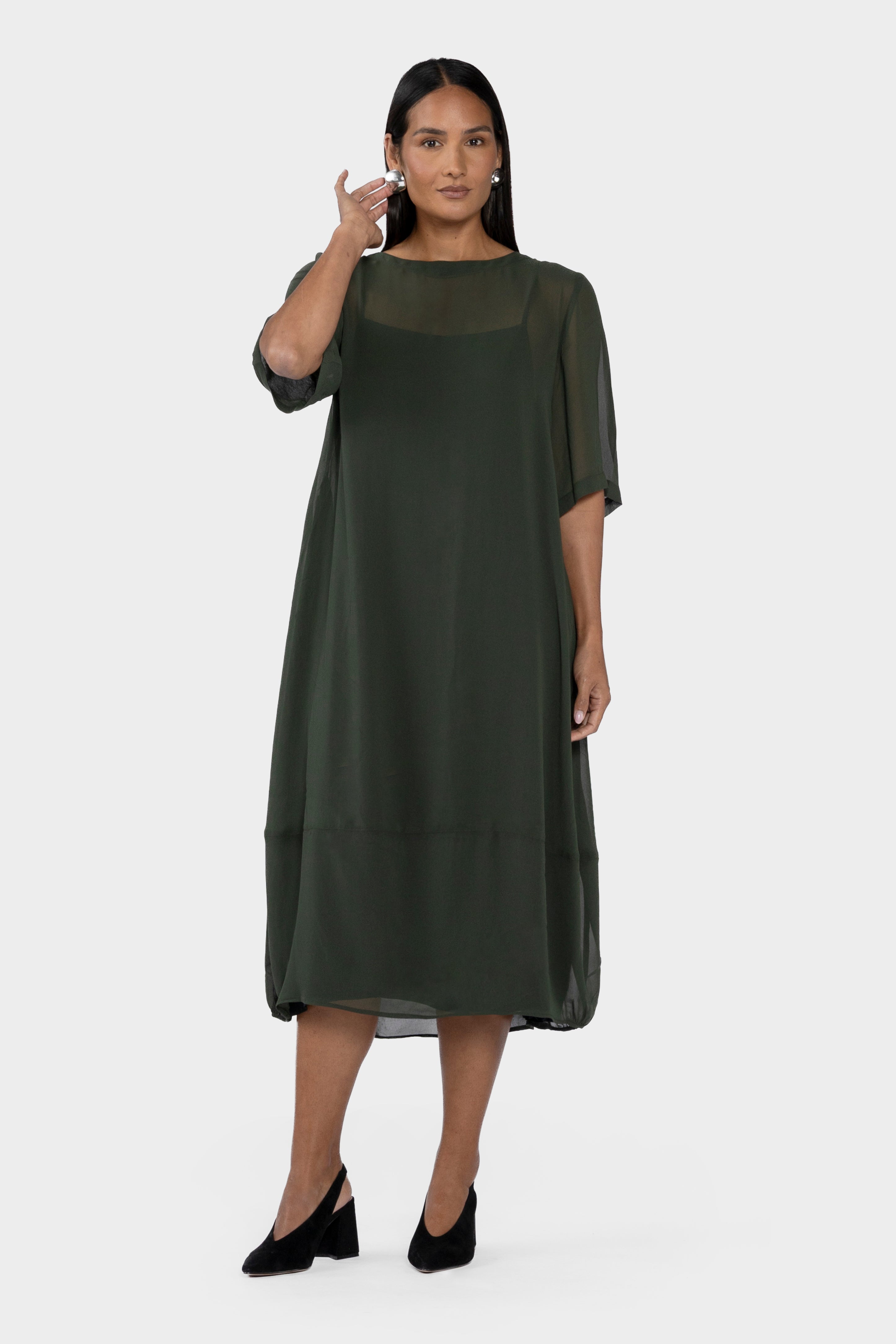 Maison Chiffon Midi Dress