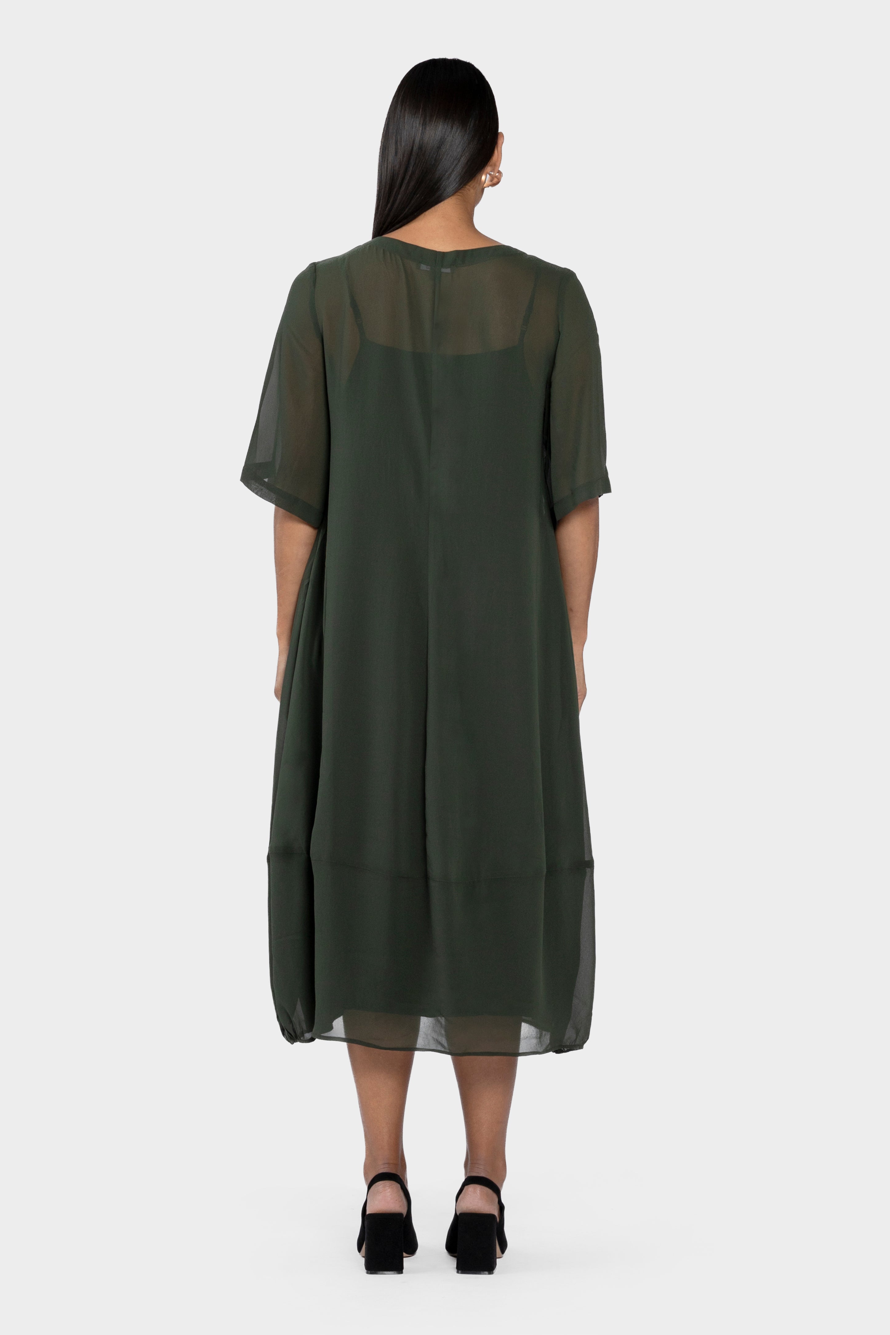 Maison Chiffon Midi Dress