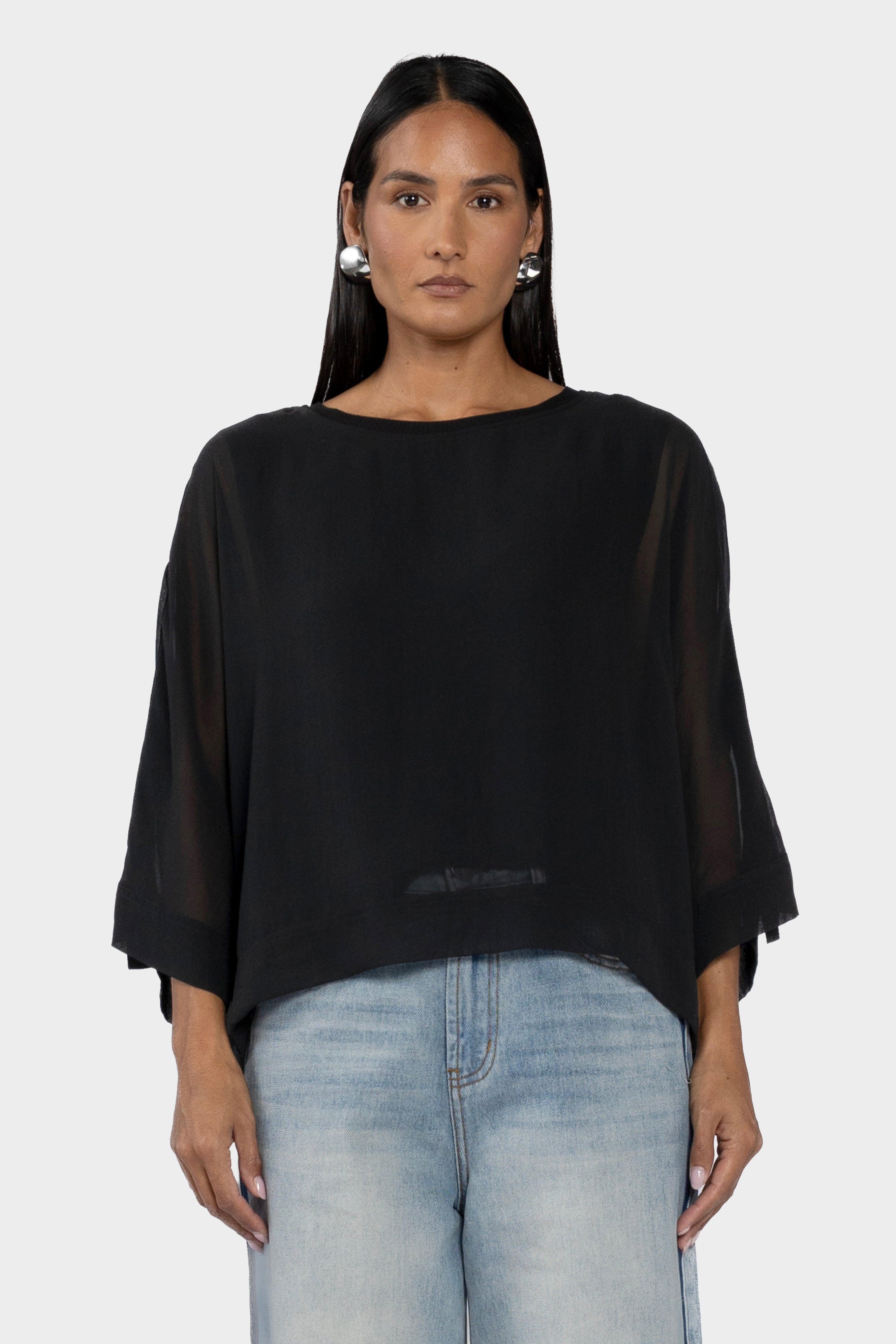Sandi Batwing Sleeve Chiffon Top