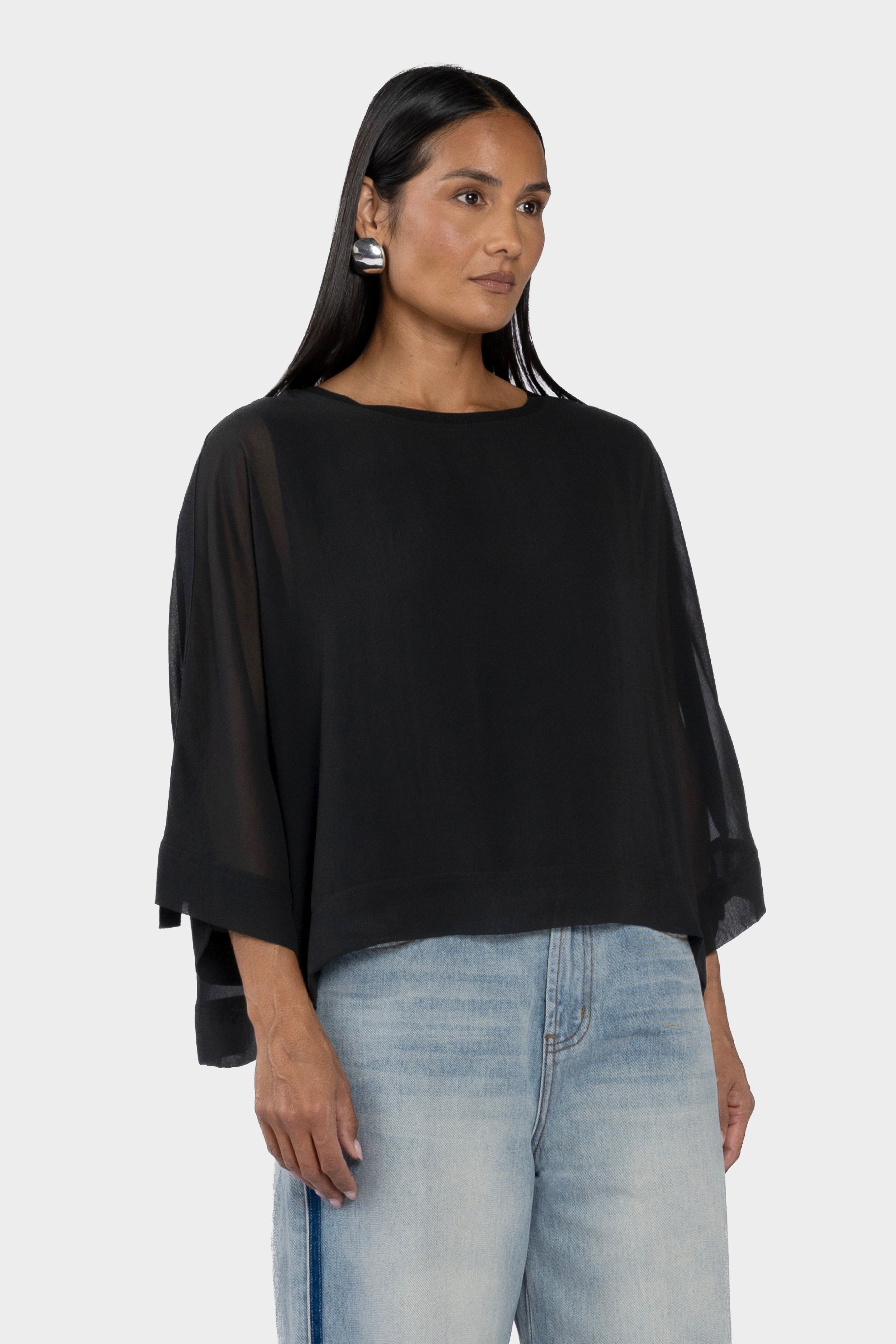 Sandi Batwing Sleeve Chiffon Top