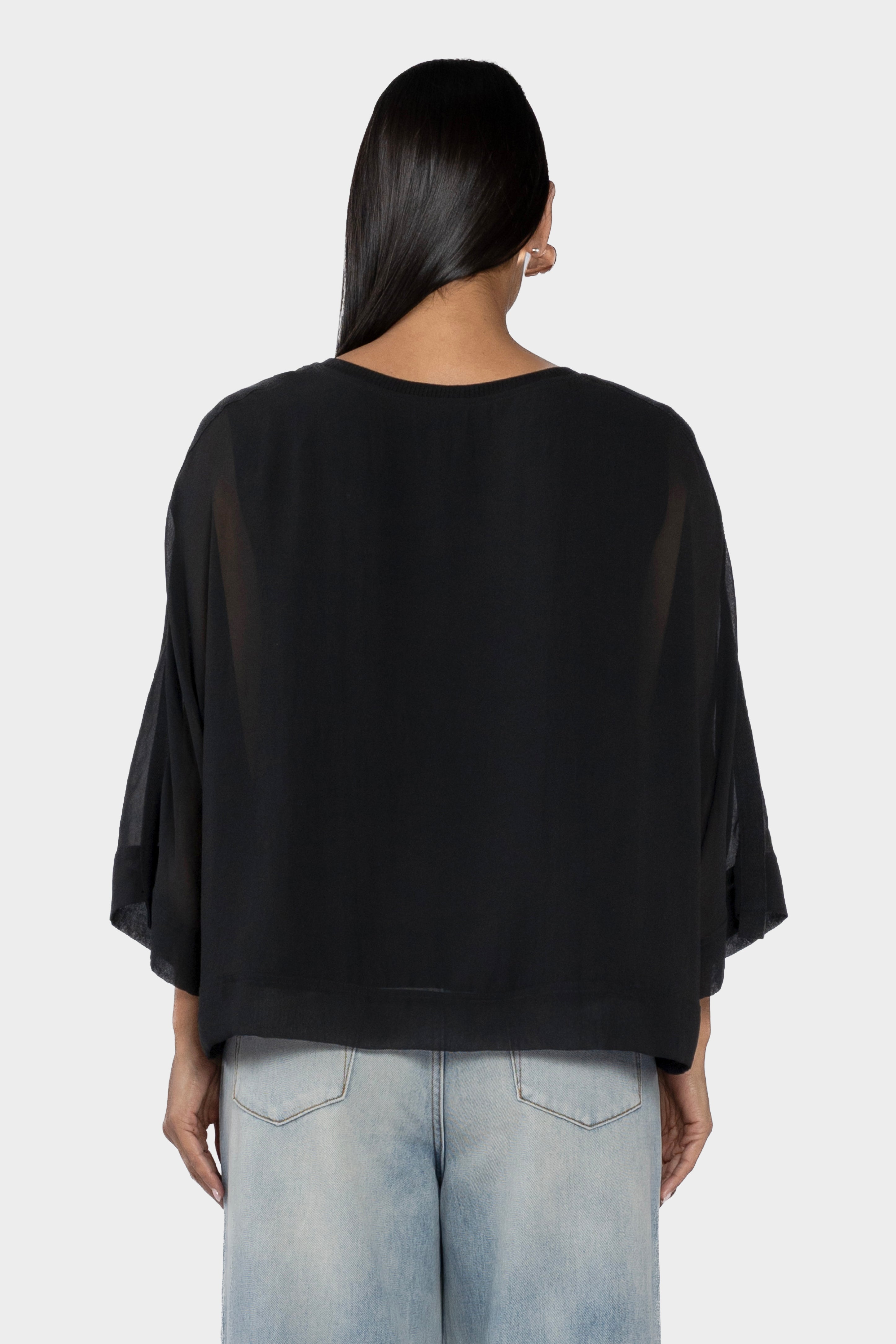 Sandi Batwing Sleeve Chiffon Top
