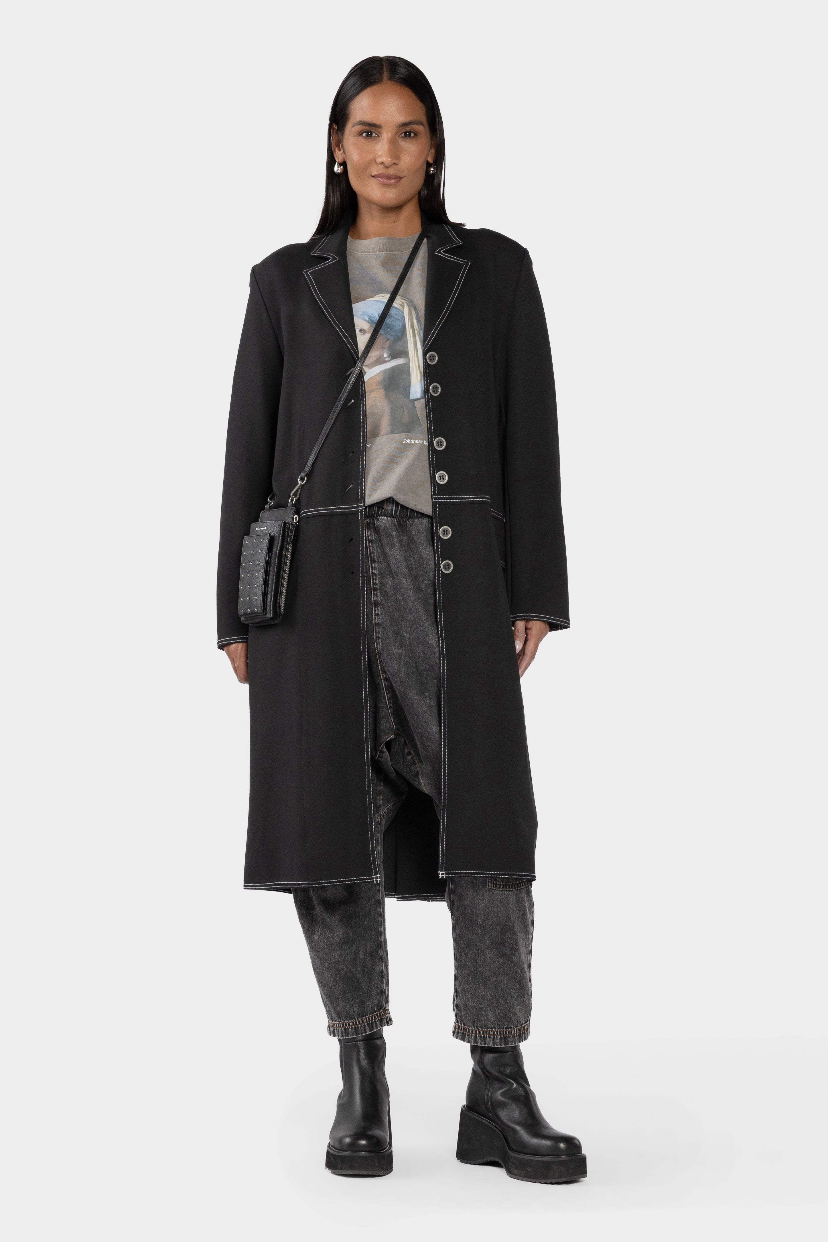 Coventry Long Contrast Stitch Coat