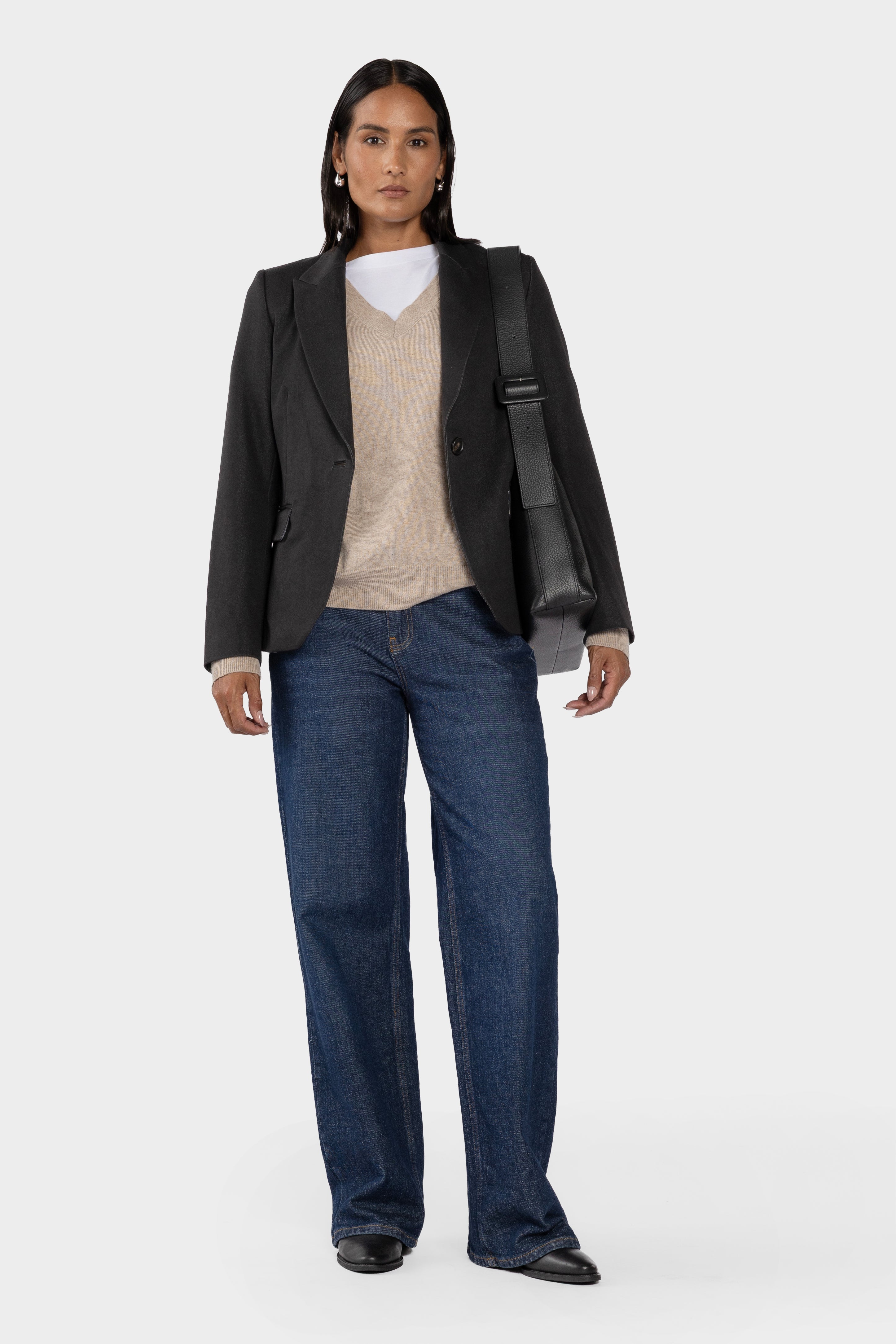 Grace Denim-Look Single Breasted Blazer