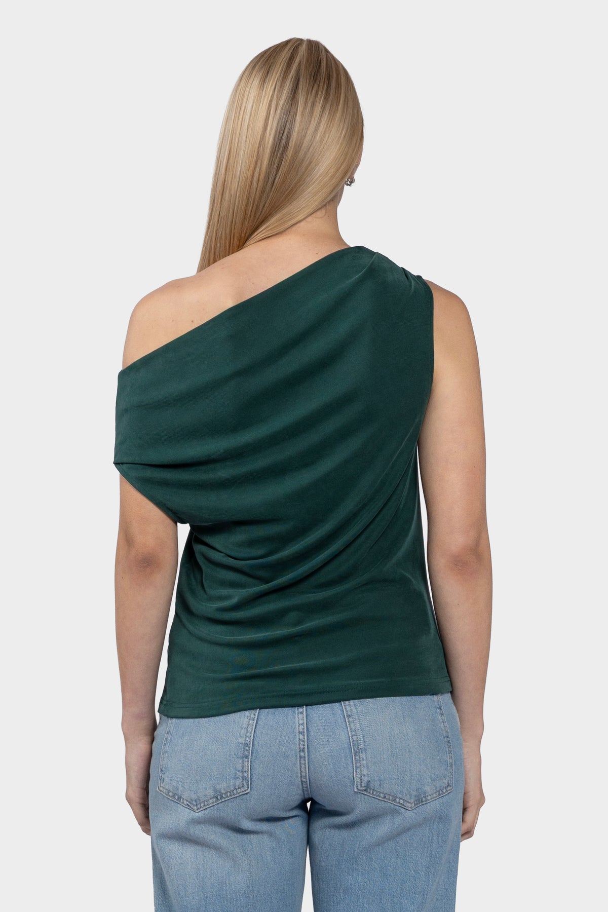Verdi Asymmetric Knit Top - Emerald