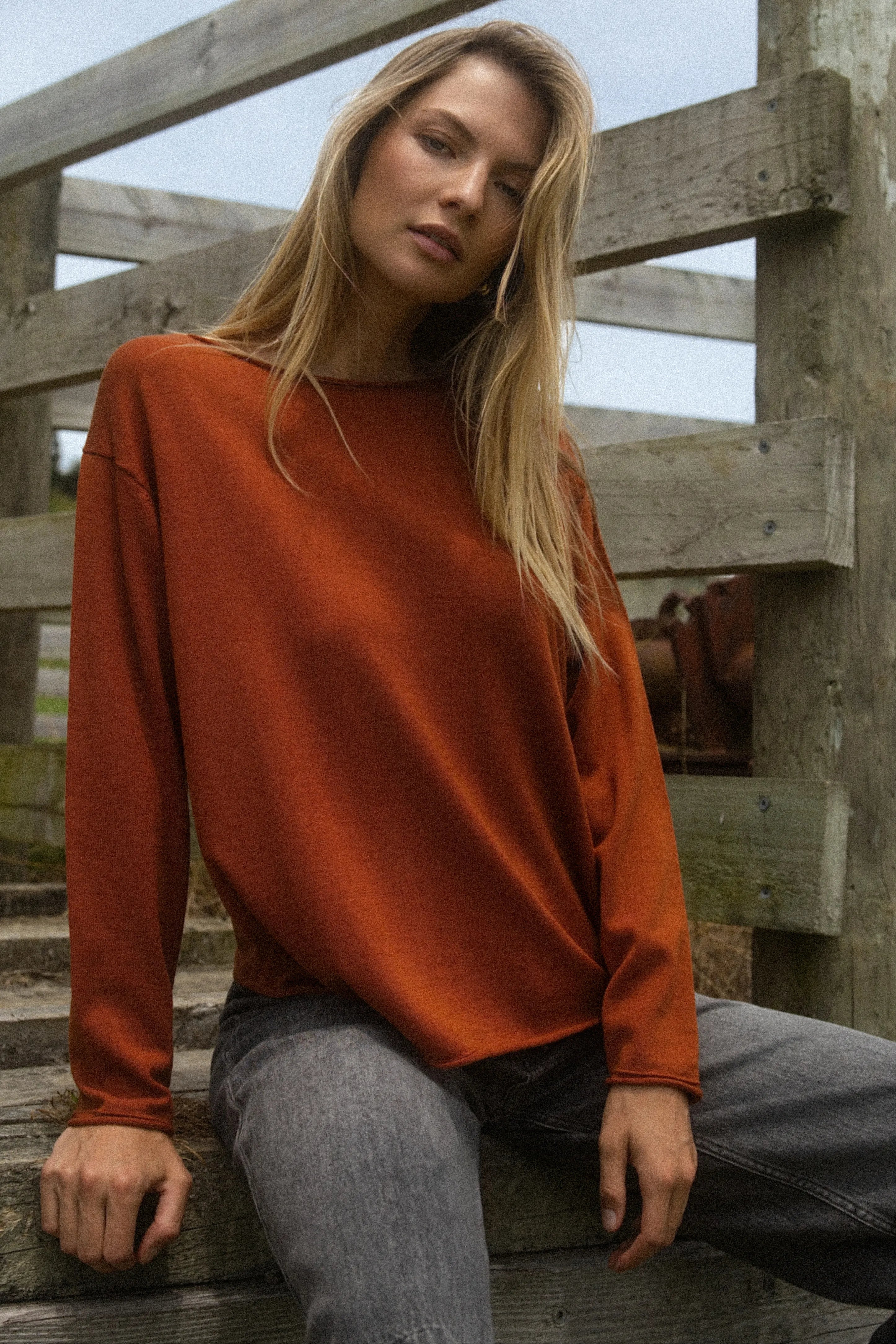 Charm Roll Hem Merino Jumper