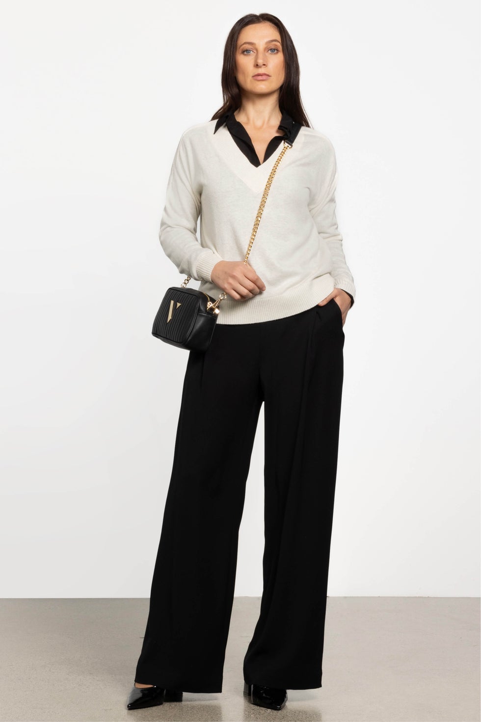 Bonnie Wide Leg Pant in Black | Repertoire