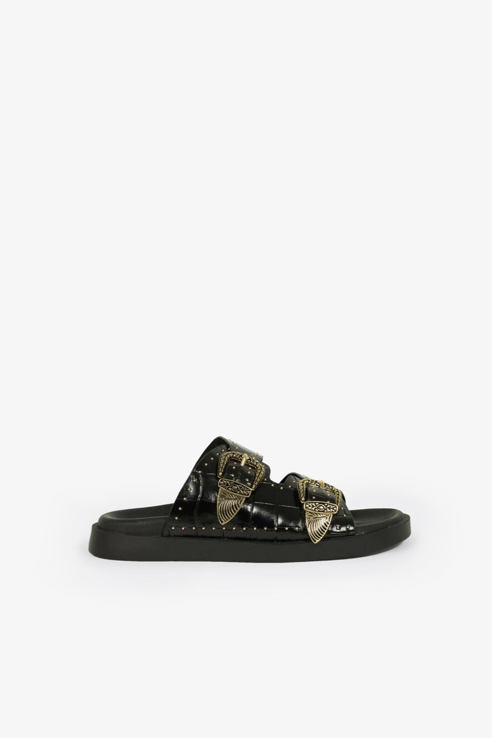 Eastwood Stud Footbed Slide in Black SOL SANA Repertoire