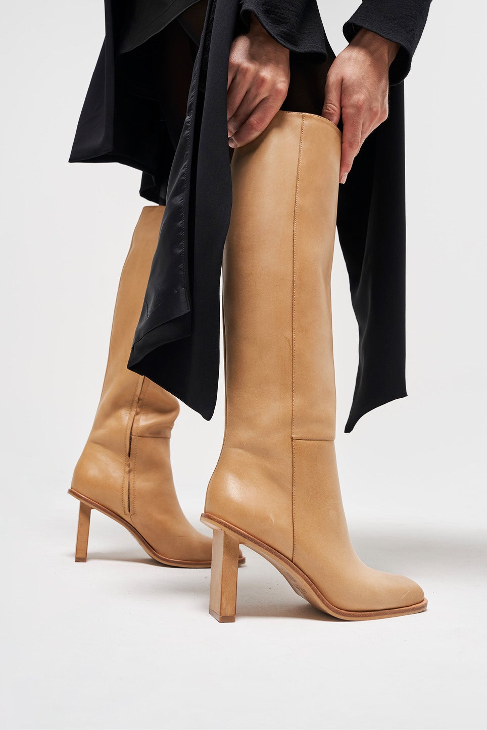 Tan clearance high boots