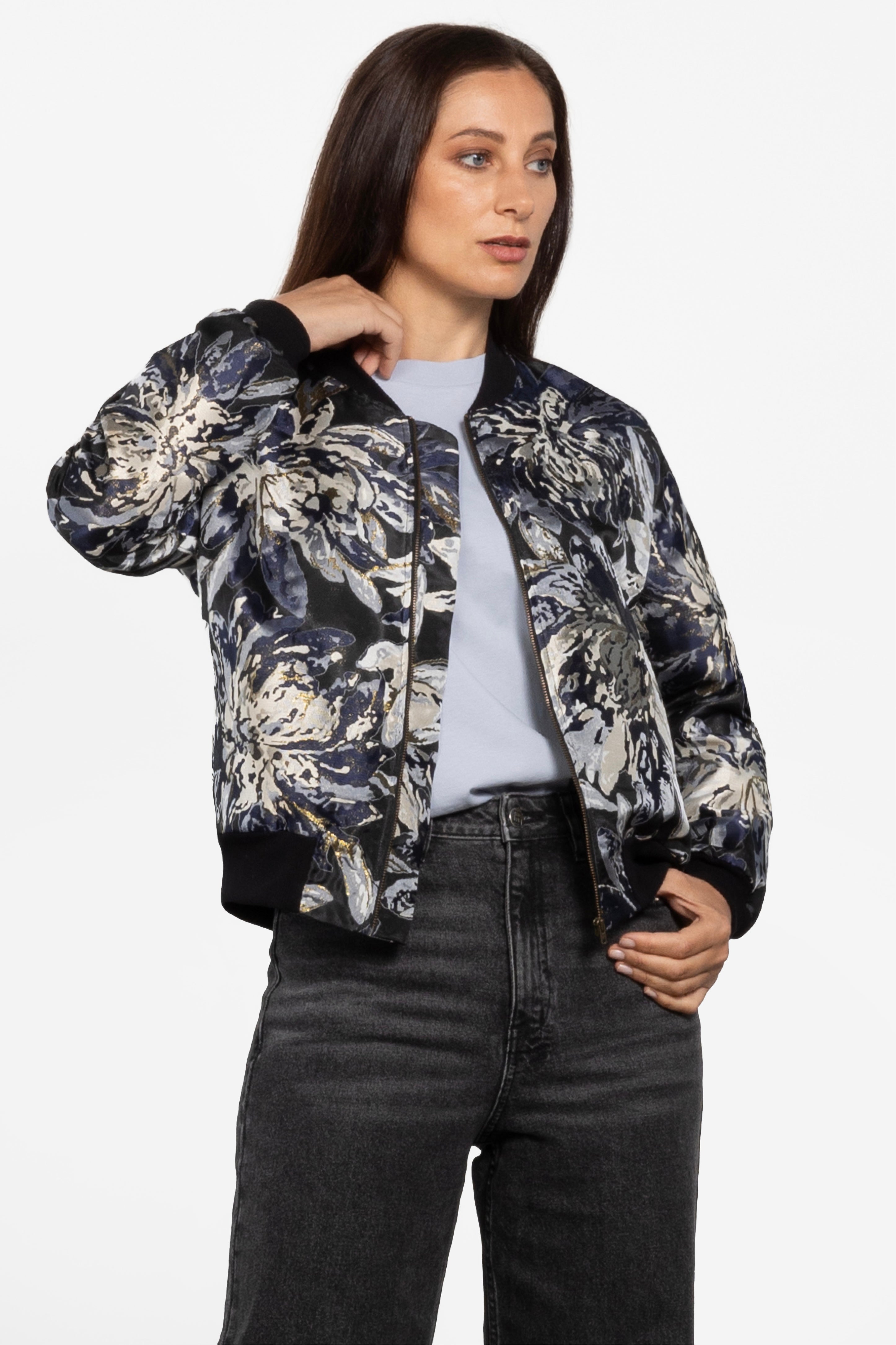 Jacquard bomber jacket best sale