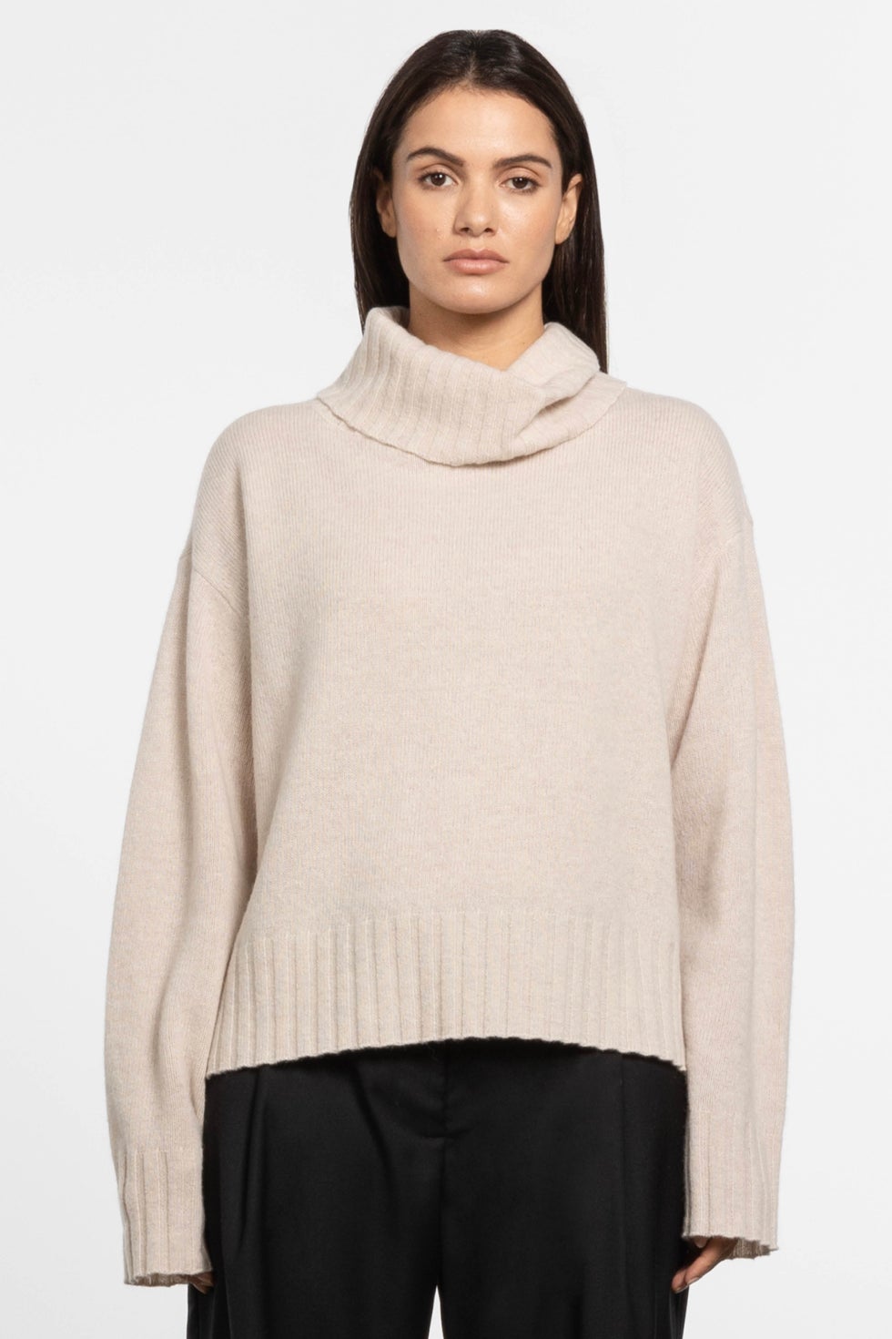 Leanne Knit Turtle-neck Jumper in Neutral | REPERTOIRE | Repertoire