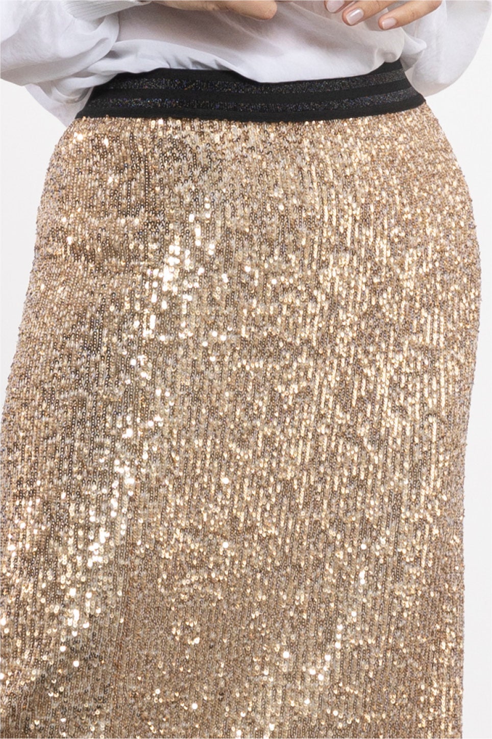 Gold sequin hotsell pencil skirt uk