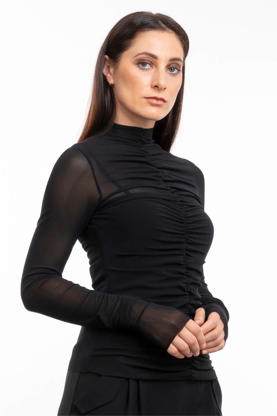 Mia Mesh Top in Black | Repertoire