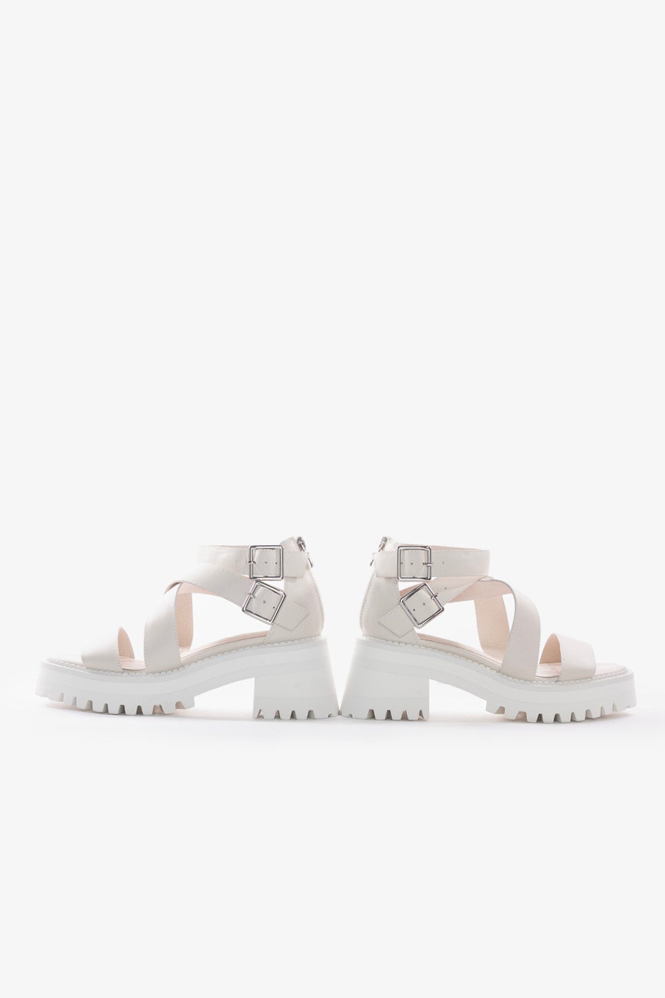 Chunky platform hotsell sandals white