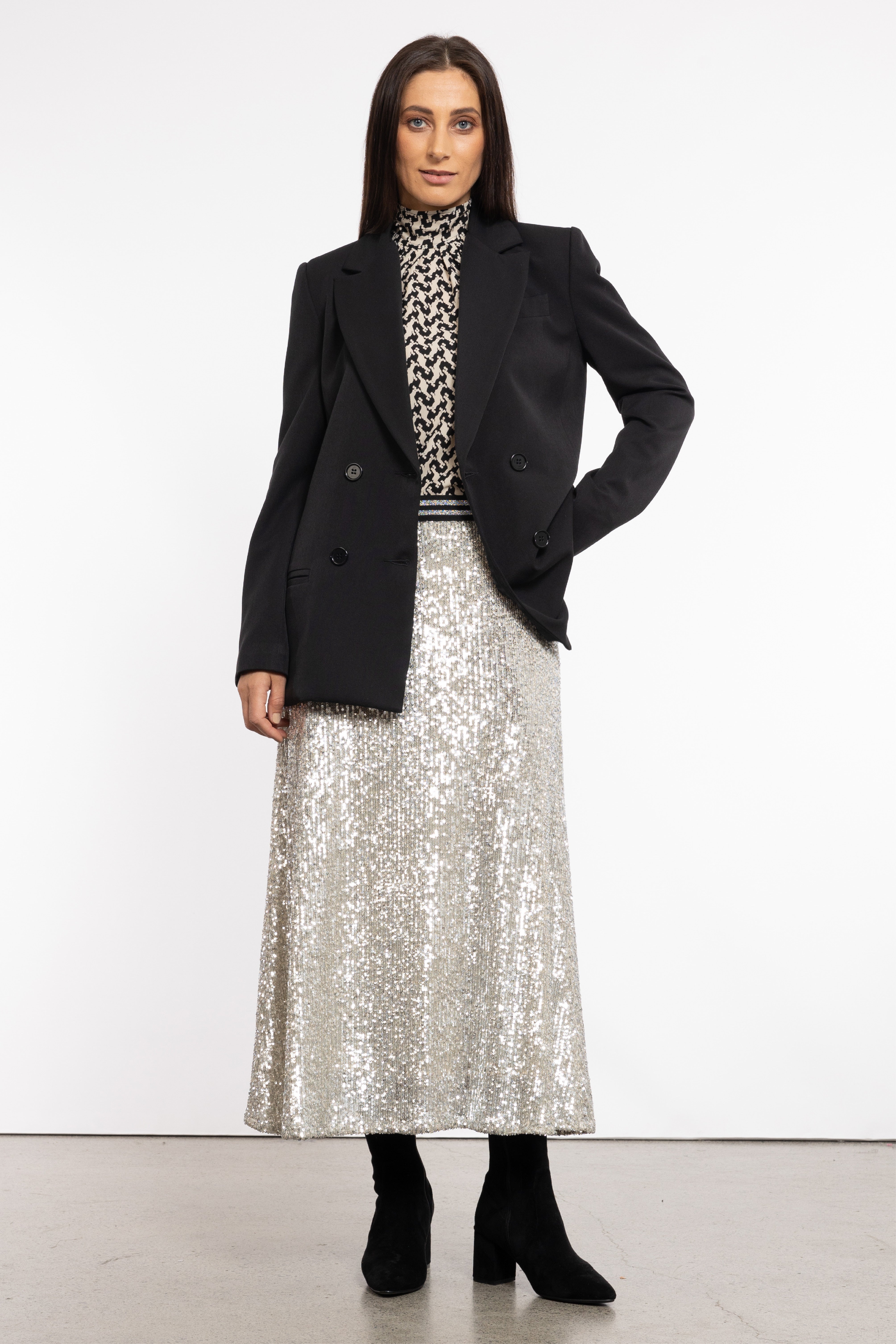 Renzo Sequin Skirt in Metallic Repertoire