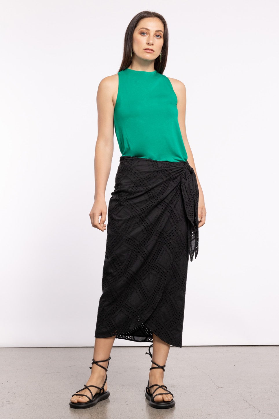 Wakiki Wrap Skirt in Black Repertoire